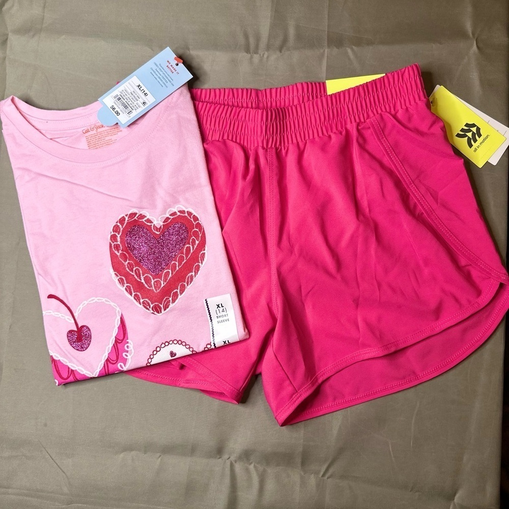 Girls Pink Athletic Shorts